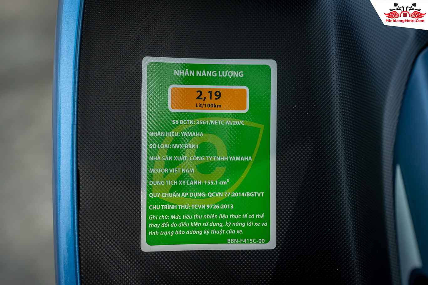 Mức tiêu thụ nhiên liệu trên NVX155