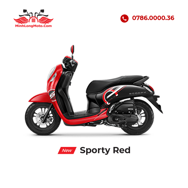 Honda Scoopy 2024 Đỏ đen mâm đen