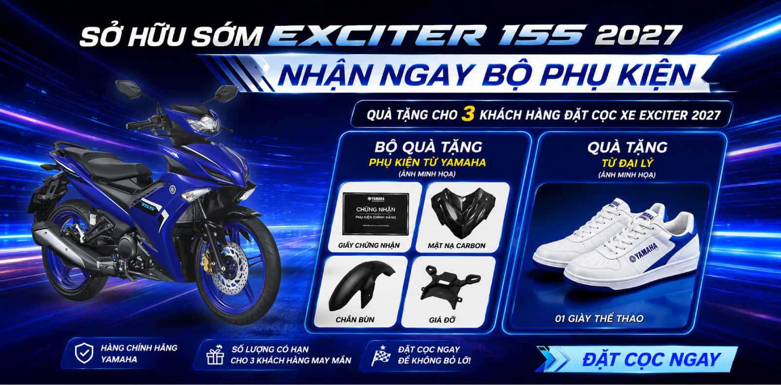Đặt cọc xe Exciter 155 2027