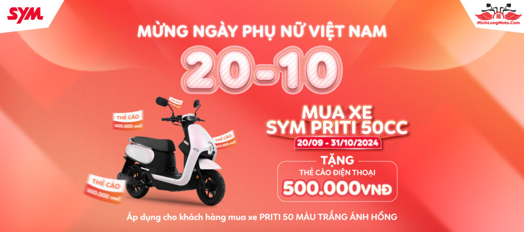 Khuyến mãi Priti 50 trắng hồng