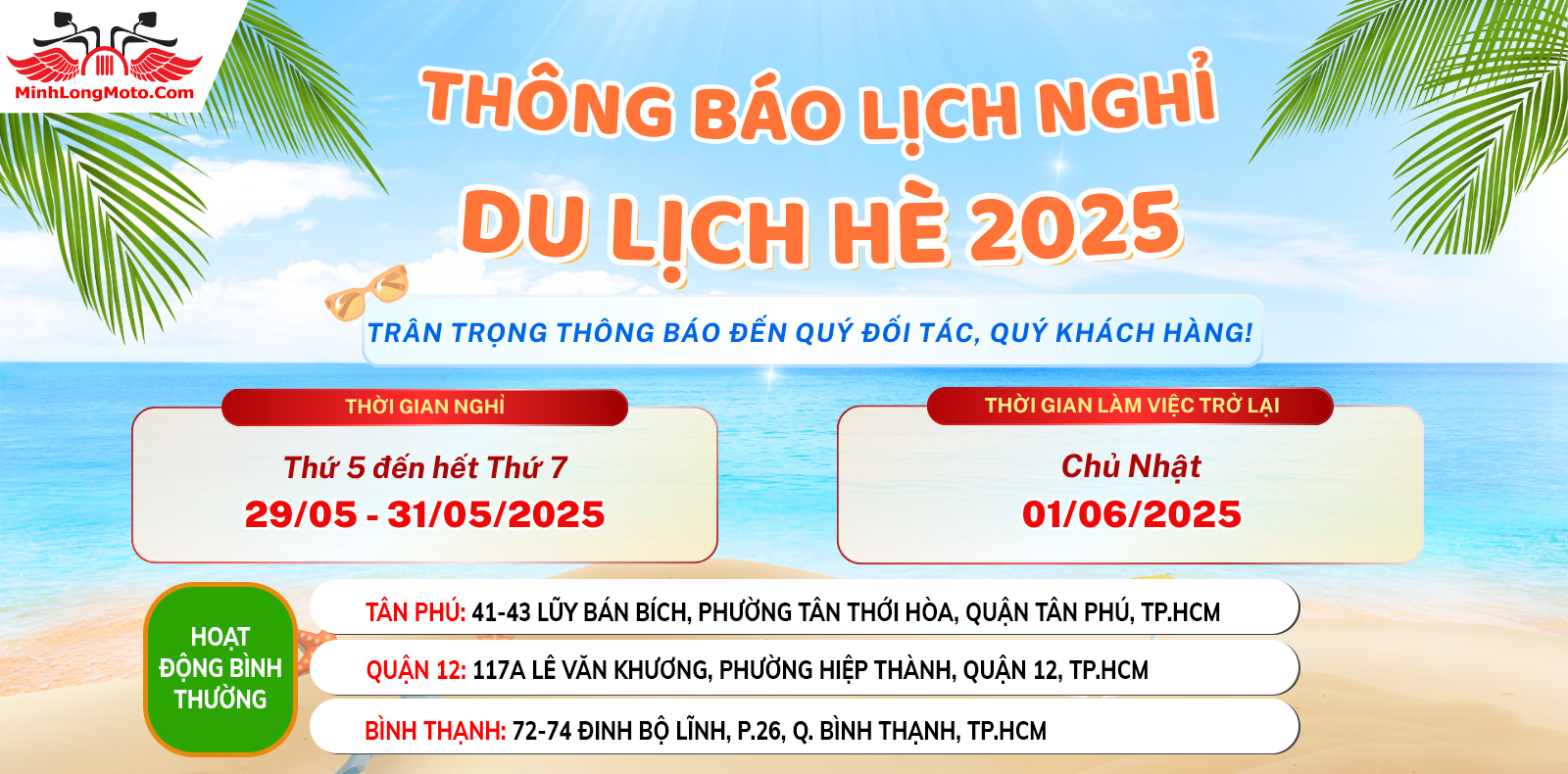 thông báo nghỉ hè