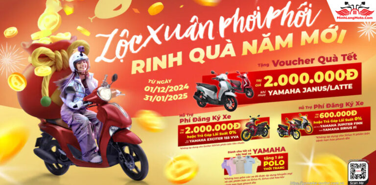 Yamaha: Lộc xuân phơi phới – Rinh quà năm mới 01/12 – 31/01/2025