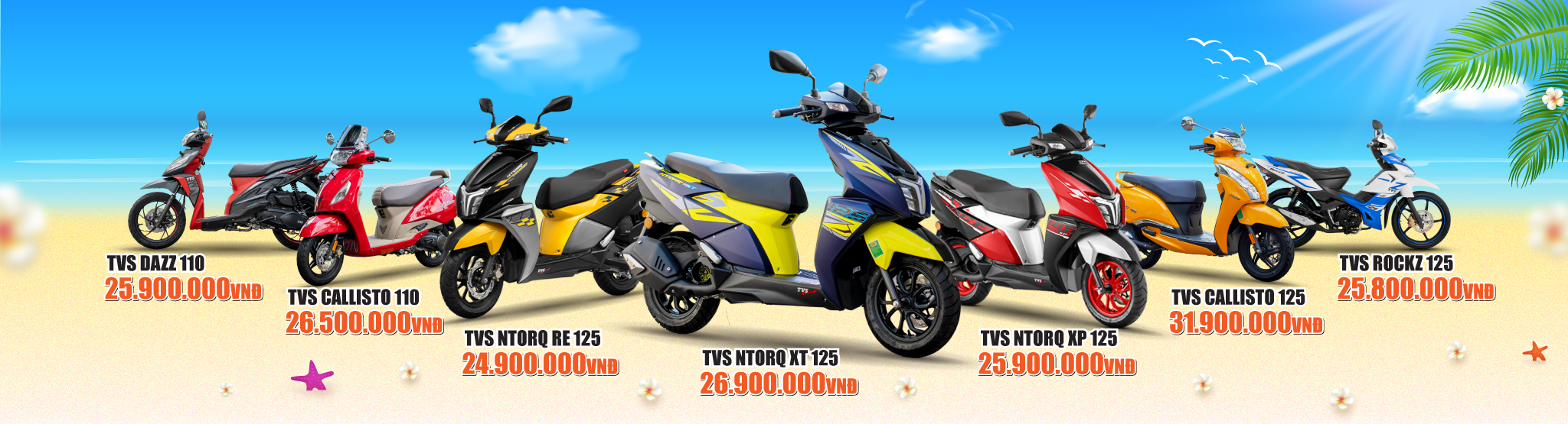 Banner giá xe TVS Minh Long Motor