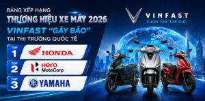Bảng xếp hạng thương hiệu xe máy 2026 – VinFast “gây bão” tại thị trường Quốc Tế