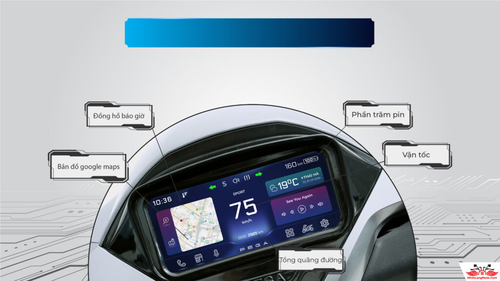 Đồng hồ xe Pega Esmart AI