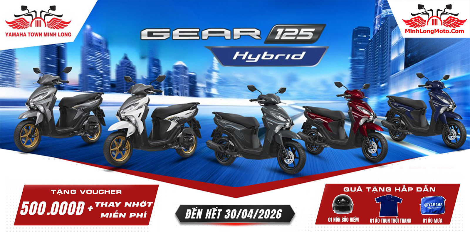 Đặt cọc: Yamaha Gear 125 Hybrid nhận quà tặng lên đến 1 triệu đồng