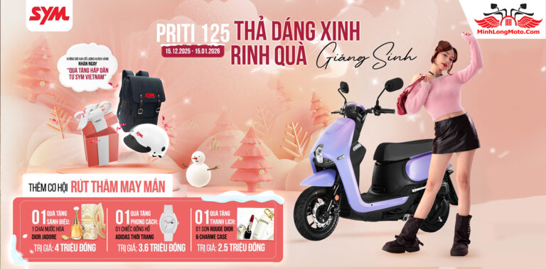 SYM: Priti 125 – Nhận quà giáng sinh lung linh 15/12 – 15/01/2026