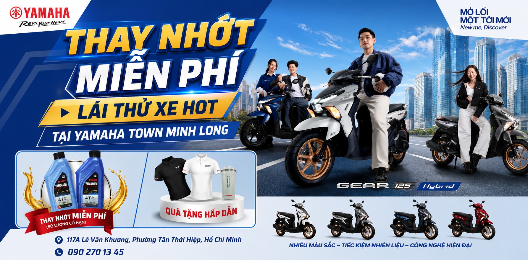 Thay nhớt miễn phí – Lái thử xe hot cùng Yamaha Town Minh Long 04 – 05/07/2026