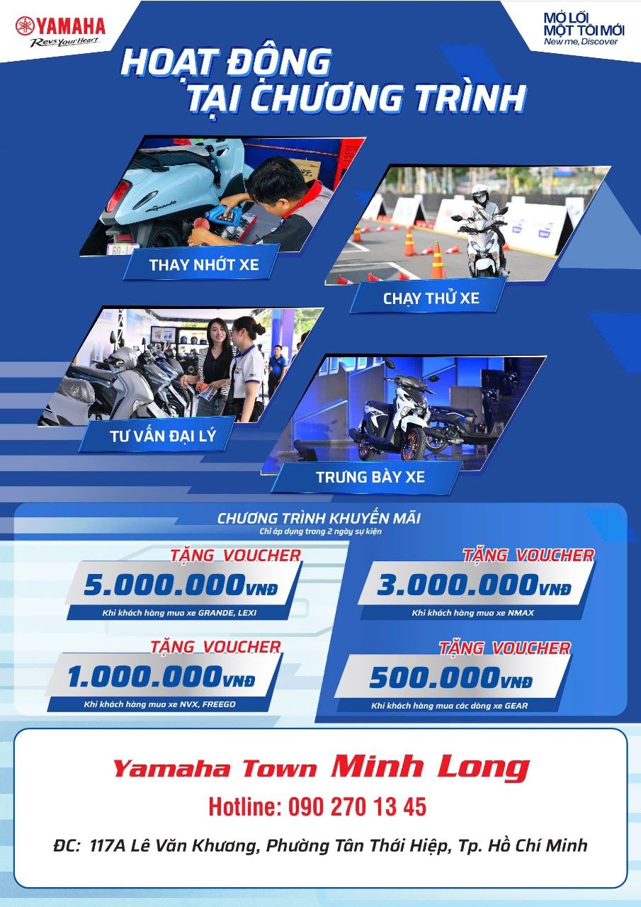 Thay nhớt miễn phí Yamaha Town Minh Long