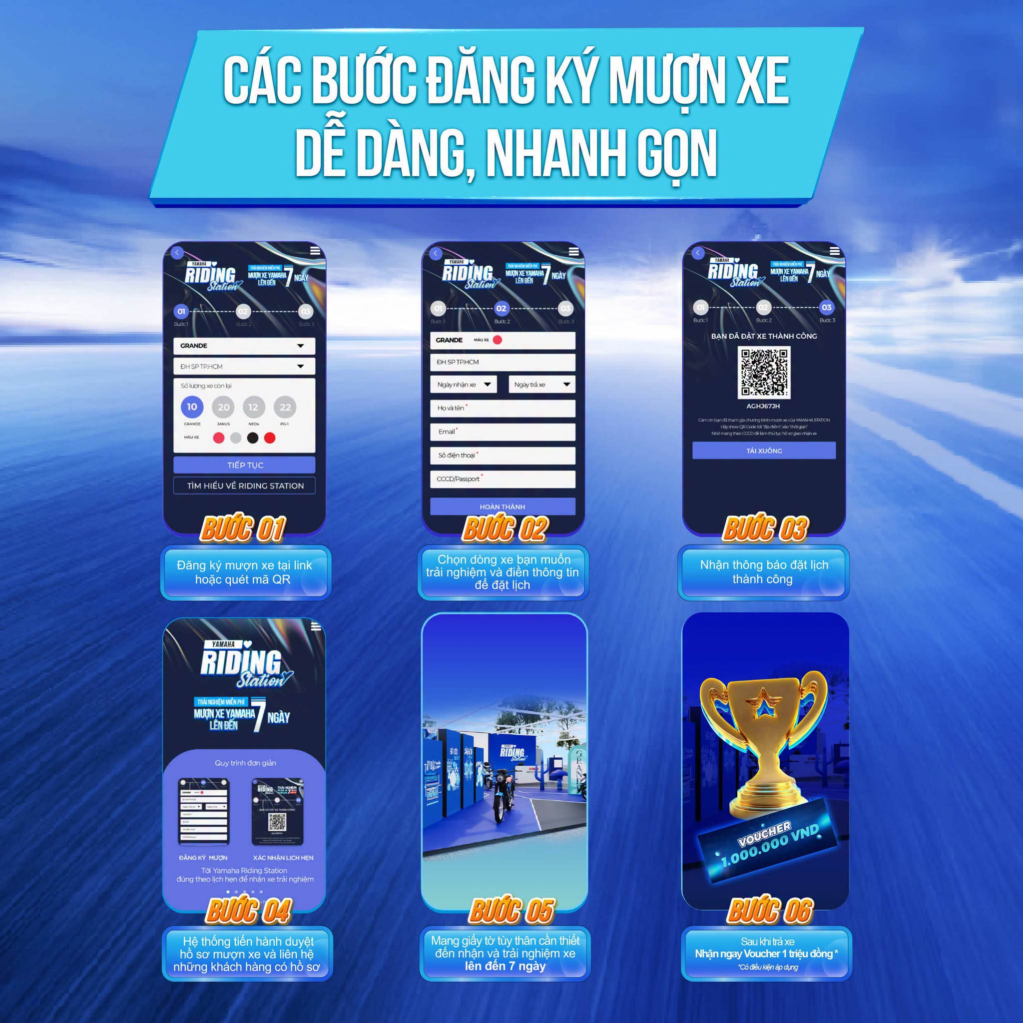 Đăng ký Yamaha Riding Station - Mượn xe Yamaha trải nghiệm MIỄN PHÍ 7 ngày 4 Yamaha Riding Station