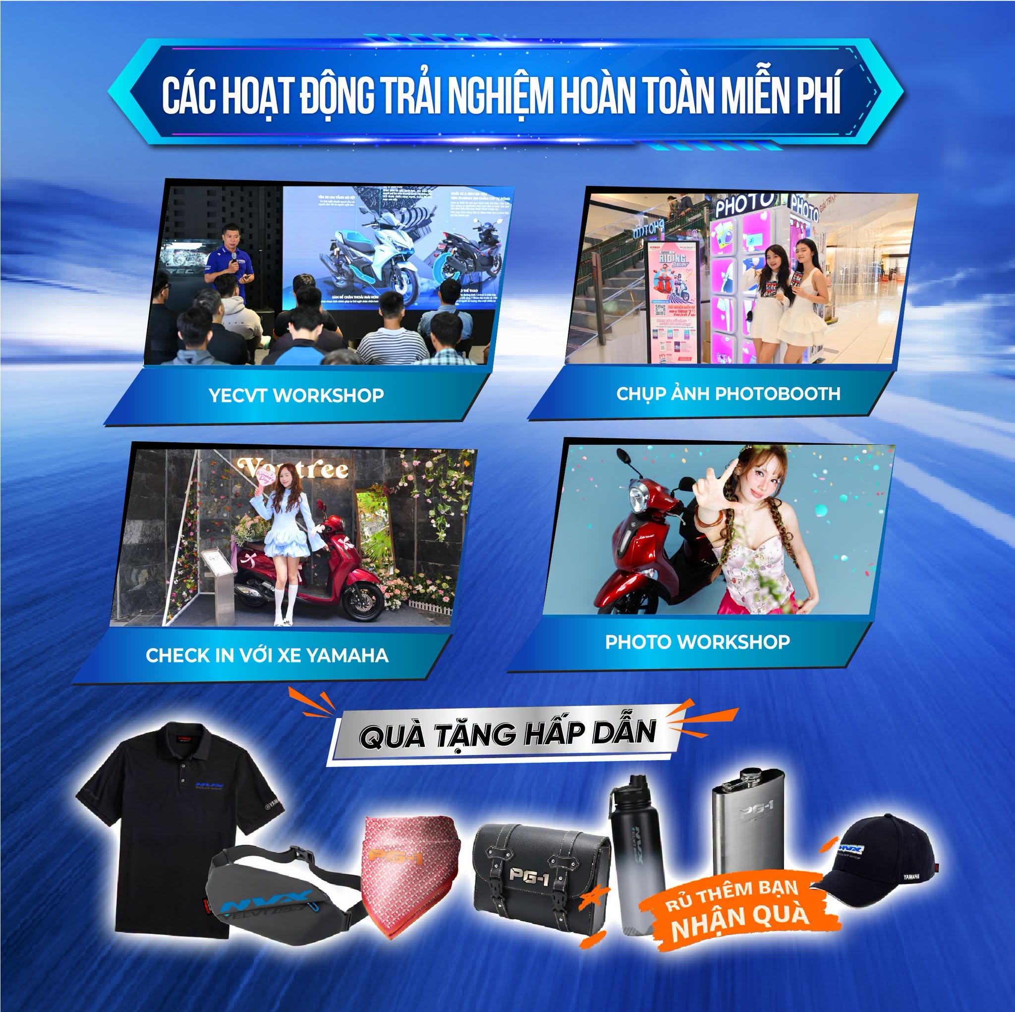 Đăng ký Yamaha Riding Station - Mượn xe Yamaha trải nghiệm MIỄN PHÍ 7 ngày 3 Yamaha Riding Station