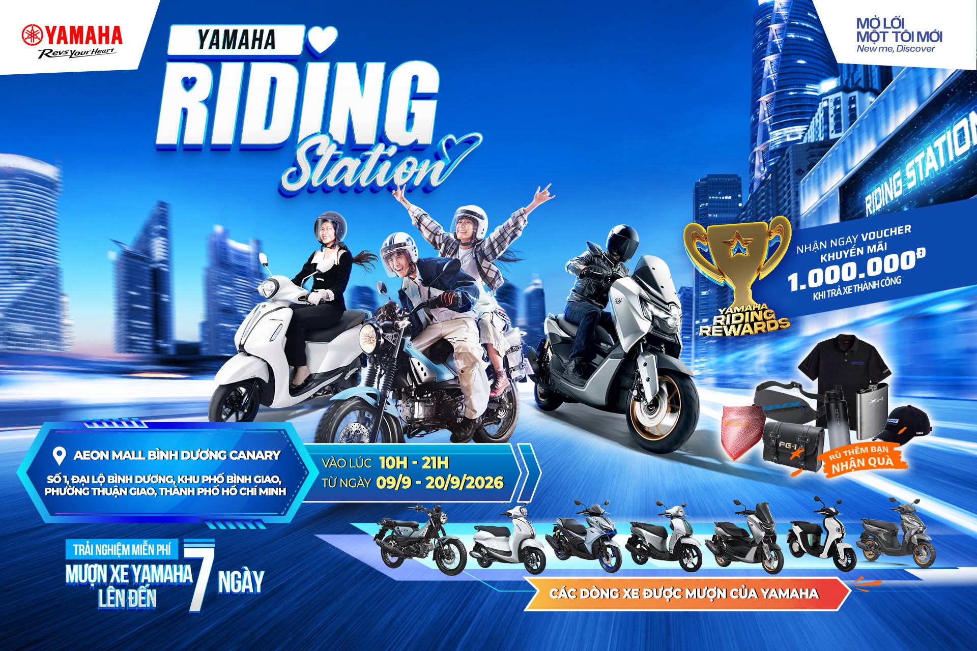 Đăng ký Yamaha Riding Station - Mượn xe Yamaha trải nghiệm MIỄN PHÍ 7 ngày 1 Yamaha Riding Station