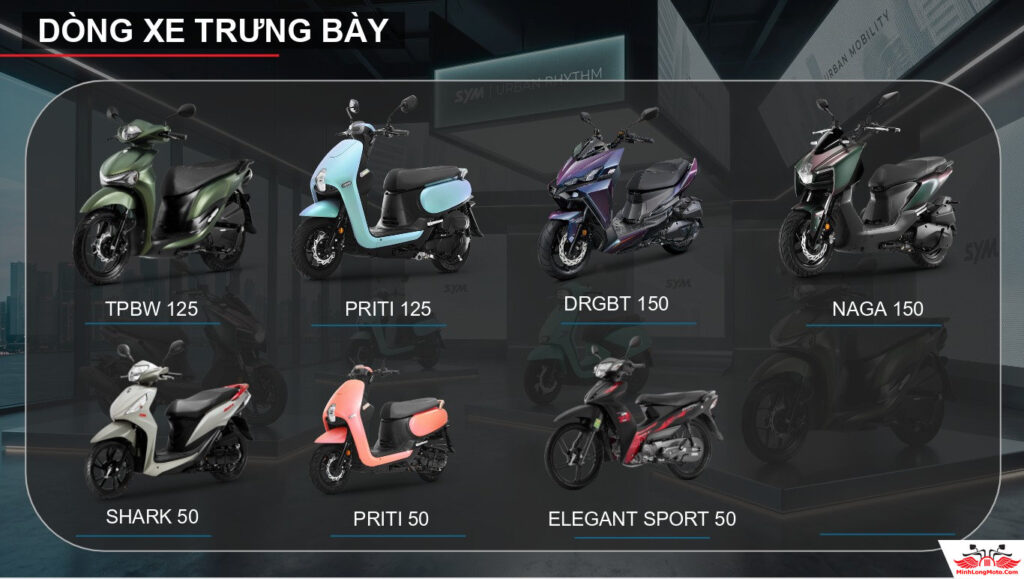 Danh sách xe SYM trưng bày
