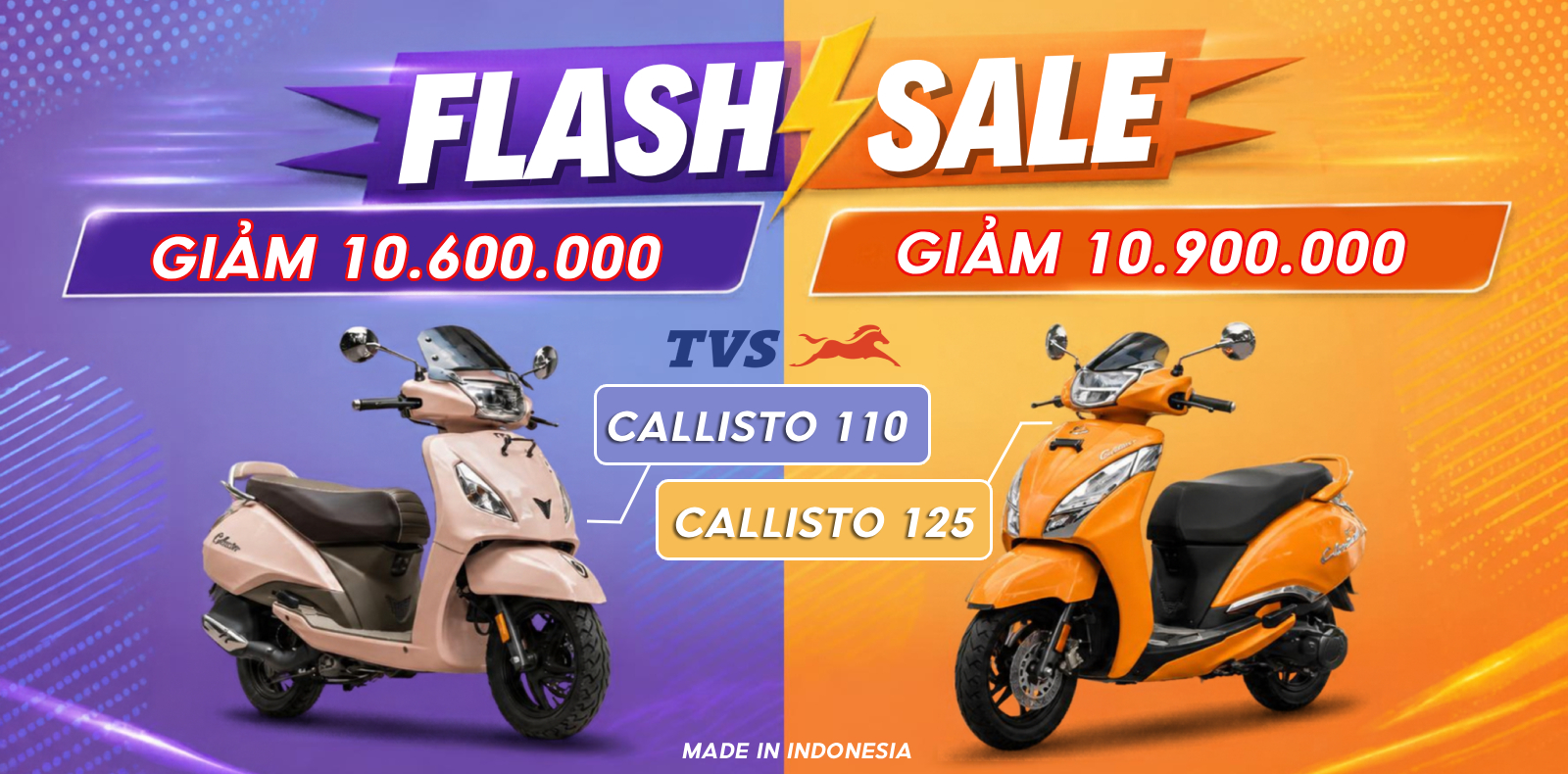 Khuyến mãi TVS Callisto 100, Callisto 125