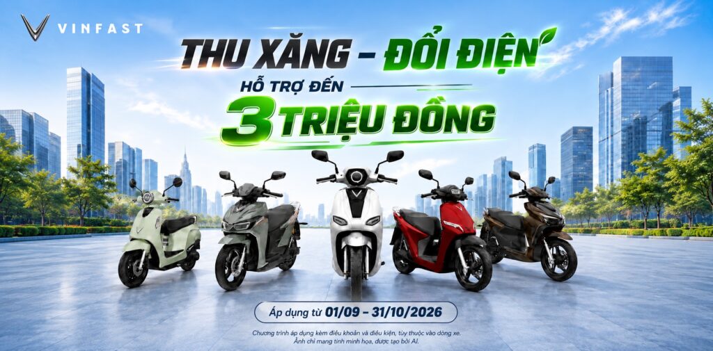 Khuyến mãi VinFast thu xăng đổi điện