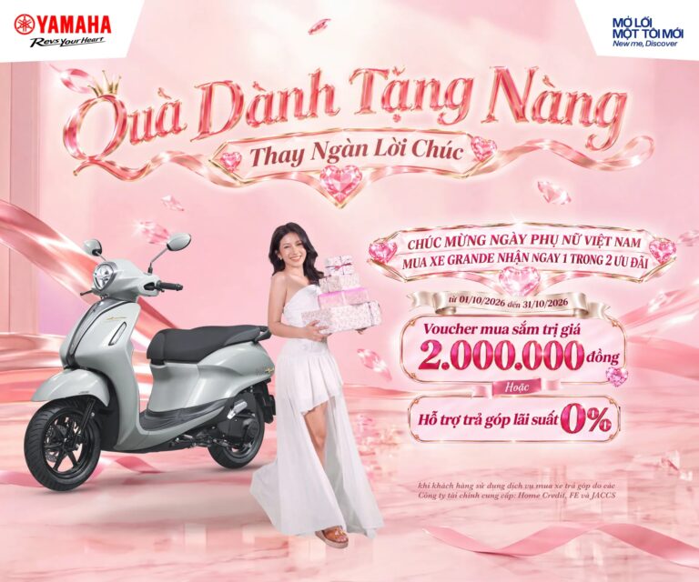 Yamaha: Khuyến mãi Grande 125 – Quà dành tặng nàng thay ngàn lời chúc