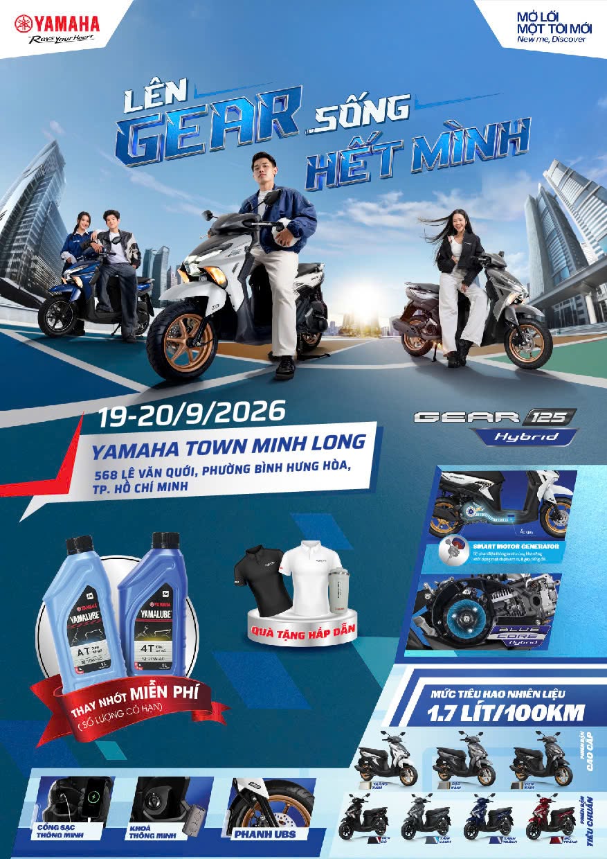 Yamaha Town Minh Long 2 - Thay Nhớt Miễn Phí 19 - 20/09/2026 1 Thay nhớt miễn phí Yamaha Town Minh Long 2